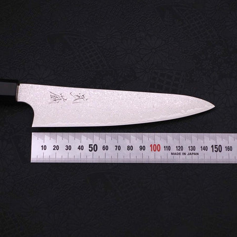 Petty Silver Steel #3 Damascus Buffalo Ebony Handle 150mm (5.9”)-[Musashi]-[Japanese-Kitchen-Knives]