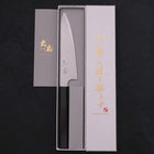 Petty Silver Steel #3 Damascus Buffalo Ebony Handle 150mm (5.9”)-[Musashi]-[Japanese-Kitchen-Knives]
