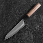 Petty Silver Steel #3 Kasumi Buffalo Walnut Handle 135mm-[Musashi]-[Japanese-Kitchen-Knives]