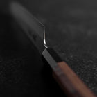 Petty Silver Steel #3 Kasumi Buffalo Walnut Handle 135mm-[Musashi]-[Japanese-Kitchen-Knives]