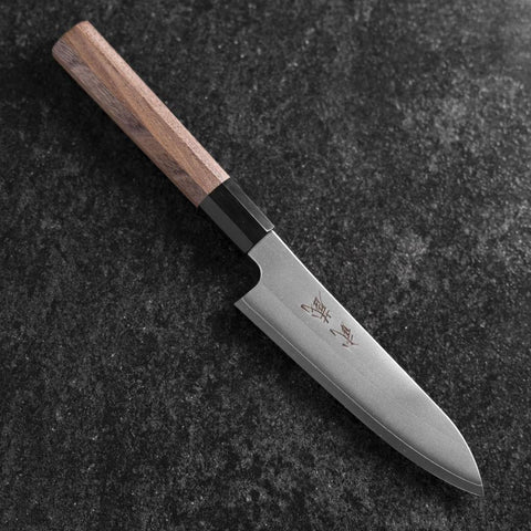 Petty Silver Steel #3 Kasumi Buffalo Walnut Handle 135mm-[Musashi]-[Japanese-Kitchen-Knives]