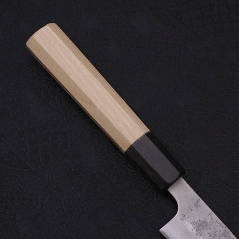 Petty Silver Steel #3 Nashiji Buffalo Magnolia Handle 135mm-[Musashi]-[Japanese-Kitchen-Knives]