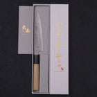 Petty Silver Steel #3 Nashiji Buffalo Magnolia Handle 135mm-[Musashi]-[Japanese-Kitchen-Knives]