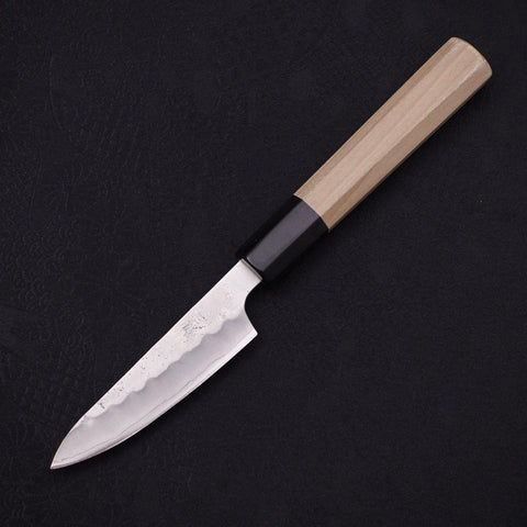 Petty Silver Steel #3 Nashiji Buffalo Magnolia Handle 80mm (3.1”)-[Musashi]-[Japanese-Kitchen-Knives]