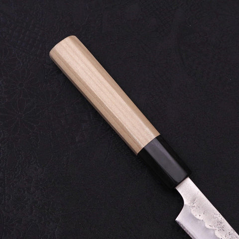 Petty Silver Steel #3 Nashiji Buffalo Magnolia Handle 80mm (3.1”)-[Musashi]-[Japanese-Kitchen-Knives]