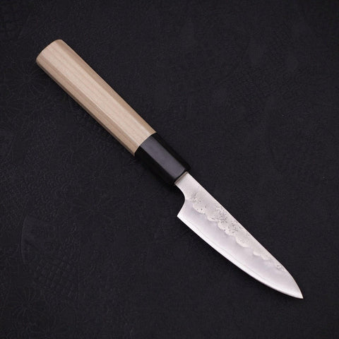 Petty Silver Steel #3 Nashiji Buffalo Magnolia Handle 80mm (3.1”)-[Musashi]-[Japanese-Kitchen-Knives]