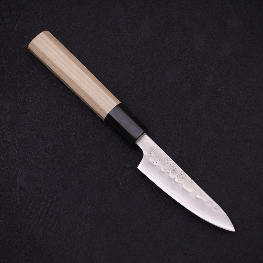 Petty Silver Steel #3 Nashiji Buffalo Magnolia Handle 80mm-Silver steel #3-Nashiji-Japanese Handle-[Musashi]-[Japanese-Kitchen-Knives]
