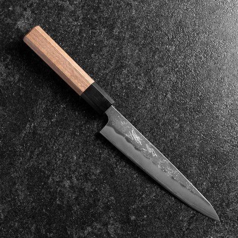 Petty Silver Steel #3 Nashiji Buffalo Walnut Handle 150mm-[Musashi]-[Japanese-Kitchen-Knives]