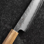Petty Silver Steel #3 Nashiji Olive Handle 130mm-[Musashi]-[Japanese-Kitchen-Knives]