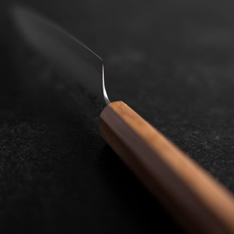 Petty Silver Steel #3 Nashiji Olive Handle 130mm-[Musashi]-[Japanese-Kitchen-Knives]