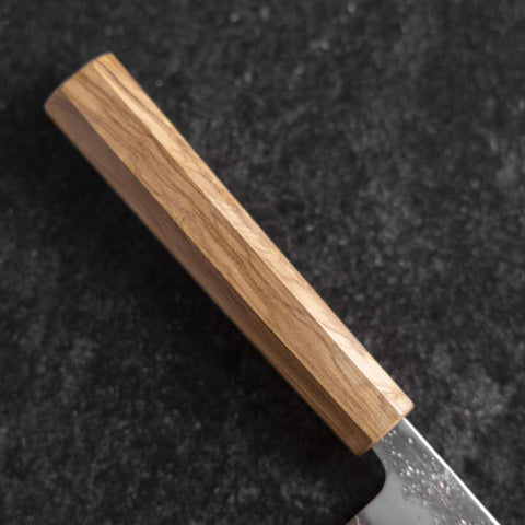 Petty Silver Steel #3 Nashiji Olive Handle 130mm-[Musashi]-[Japanese-Kitchen-Knives]