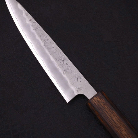 Petty Silver Steel #3 Nashiji Sumi Urushi Handle 135mm (5.3”)-[Musashi]-[Japanese-Kitchen-Knives]