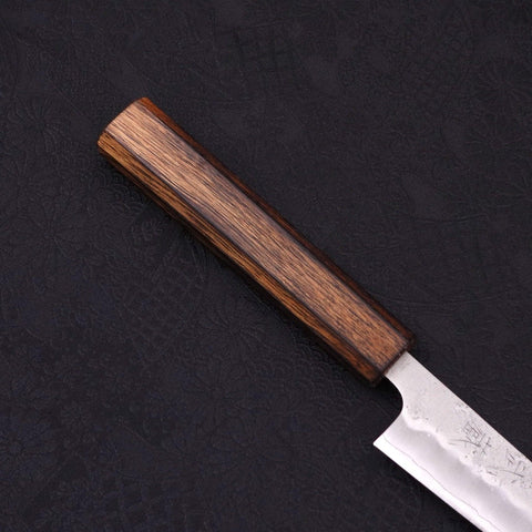 Petty Silver Steel #3 Nashiji Sumi Urushi Handle 135mm (5.3”)-[Musashi]-[Japanese-Kitchen-Knives]