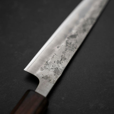 Petty Silver Steel #3 Nashiji Sumi Urushi Handle 150mm (5.9”)-[Musashi]-[Japanese-Kitchen-Knives]