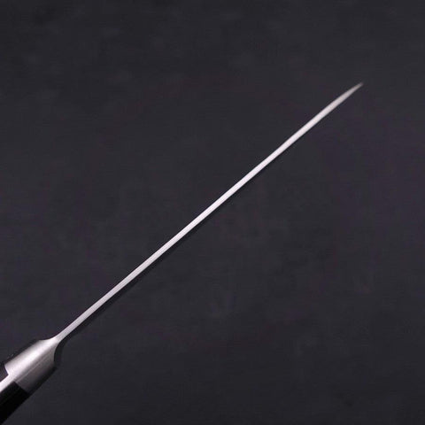 Petty Silver Steel #3 Nashiji Western Black Handle 135mm (5.3”)-[Musashi]-[Japanese-Kitchen-Knives]