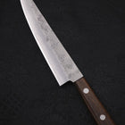 Petty Silver Steel #3 Nashiji Western Brown Handle 135mm (5.3”)-[Musashi]-[Japanese-Kitchen-Knives]