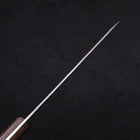 Petty Silver Steel #3 Nashiji Western Brown Handle 135mm (5.3”)-[Musashi]-[Japanese-Kitchen-Knives]