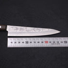 Petty Silver Steel #3 Nashiji Western Brown Handle 135mm (5.3”)-[Musashi]-[Japanese-Kitchen-Knives]
