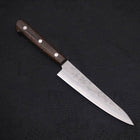 Petty Silver Steel #3 Nashiji Western Brown Handle 135mm (5.3”)-[Musashi]-[Japanese-Kitchen-Knives]
