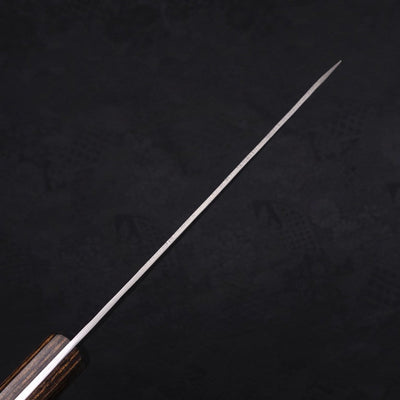 Petty Silver Steel #3 Nashiji Western Brown Handle 135mm-Silver steel #3-Nashiji-Western Handle-[Musashi]-[Japanese-Kitchen-Knives]