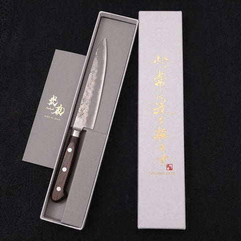 Petty Silver Steel #3 Nashiji Western Handle 135mm (5.3”)-[Musashi]-[Japanese-Kitchen-Knives]