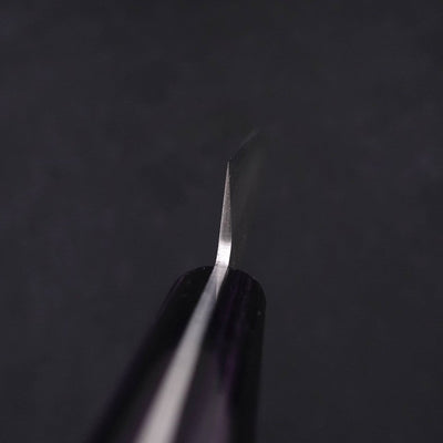 Petty Silver Steel #3 Nashiji Western Purple Handle 135mm-Silver steel #3-Nashiji-Western Handle-[Musashi]-[Japanese-Kitchen-Knives]
