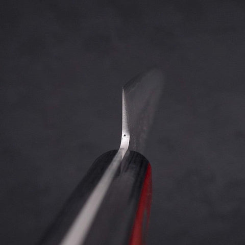 Petty Silver Steel #3 Nashiji Western Red Handle 135mm (5.3”)-[Musashi]-[Japanese-Kitchen-Knives]