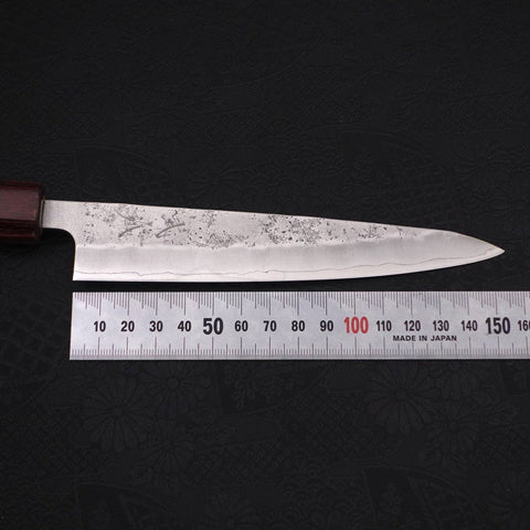 Petty Silver Steel #3 Nashiji Zelkova Handle 140mm (5.5”)-[Musashi]-[Japanese-Kitchen-Knives]
