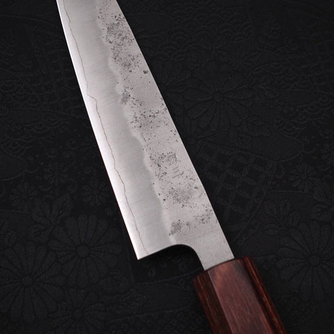 Petty Silver Steel #3 Nashiji Zelkova Handle 140mm-[Musashi]-[Japanese-Kitchen-Knives]