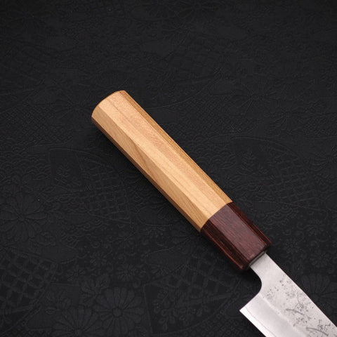 Petty Silver Steel #3 Nashiji Zelkova Handle 140mm-[Musashi]-[Japanese-Kitchen-Knives]