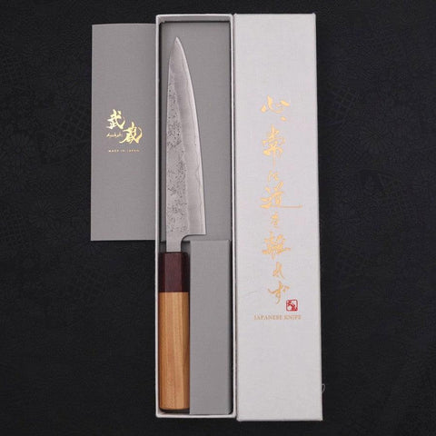 Petty Silver Steel #3 Nashiji Zelkova Handle 140mm-[Musashi]-[Japanese-Kitchen-Knives]