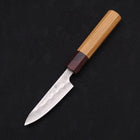 Petty Silver Steel #3 Nashiji Zelkova Handle 80mm (3.1”)-[Musashi]-[Japanese-Kitchen-Knives]