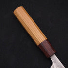 Petty Silver Steel #3 Nashiji Zelkova Handle 80mm (3.1”)-[Musashi]-[Japanese-Kitchen-Knives]