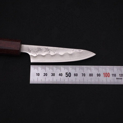 Petty Silver Steel #3 Nashiji Zelkova Handle 80mm (3.1”)-[Musashi]-[Japanese-Kitchen-Knives]