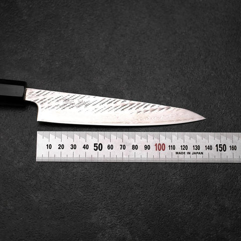 Petty Silver Steel #3 Nawame Buffalo Magnolia Handle 135mm (5.3”)-[Musashi]-[Japanese-Kitchen-Knives]