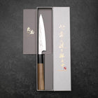 Petty Silver Steel #3 Nawame Buffalo Magnolia Handle 135mm-[Musashi]-[Japanese-Kitchen-Knives]