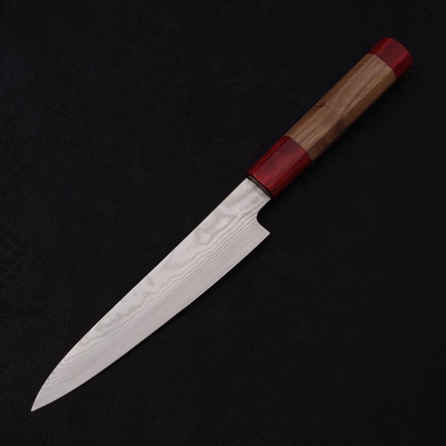 Petty Silver Steel #3 Nickel Damascus Walnut-Red Handle 150mm-Silver steel #3-Damascus-Japanese Handle-[Musashi]-[Japanese-Kitchen-Knives]