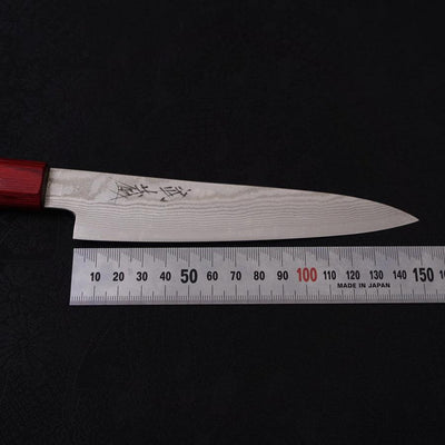 Petty Silver Steel #3 Nickel Damascus Walnut-Red Handle 150mm-Silver steel #3-Damascus-Japanese Handle-[Musashi]-[Japanese-Kitchen-Knives]