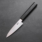 Petty Silver Steel #3 Polished Black Ishime Urushi Handle 110mm (4.3”)-[Musashi]-[Japanese-Kitchen-Knives]