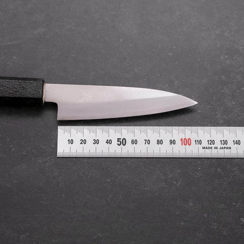 Petty Silver Steel #3 Polished Black Ishime Urushi Handle 110mm (4.3”)-[Musashi]-[Japanese-Kitchen-Knives]