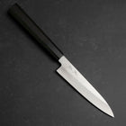 Petty Silver Steel #3 Polished Buffalo Ebony Handle 110mm (4.3”)-[Musashi]-[Japanese-Kitchen-Knives]