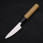 Petty Silver Steel #3 Polished Buffalo Magnolia Handle 80mm (3.1”)-[Musashi]-[Japanese-Kitchen-Knives]