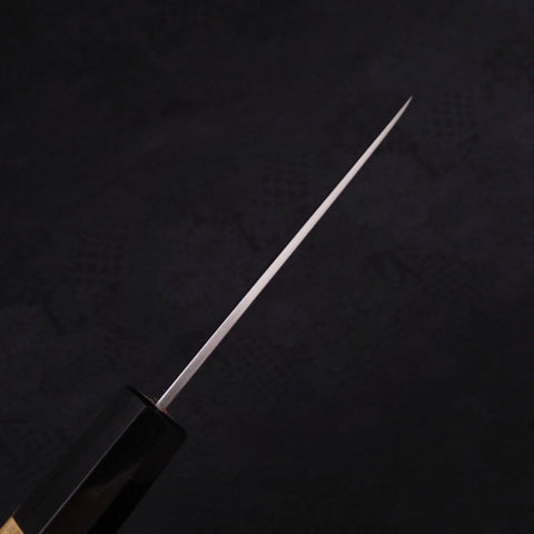 Petty Silver Steel #3 Polished Buffalo Magnolia Handle 80mm (3.1”)-[Musashi]-[Japanese-Kitchen-Knives]