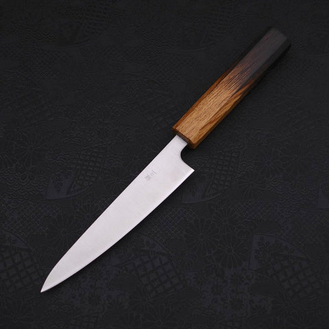Petty Silver Steel #3 Polished Yaki Urushi Handle 135mm (5.3”)-[Musashi]-[Japanese-Kitchen-Knives]