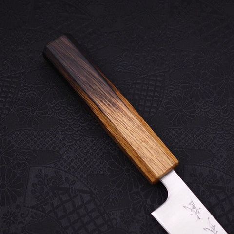 Petty Silver Steel #3 Polished Yaki Urushi Handle 135mm (5.3”)-[Musashi]-[Japanese-Kitchen-Knives]