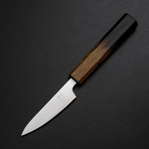 Petty Silver Steel #3 Polished Yaki Urushi Handle 80mm-[Musashi]-[Japanese-Kitchen-Knives]