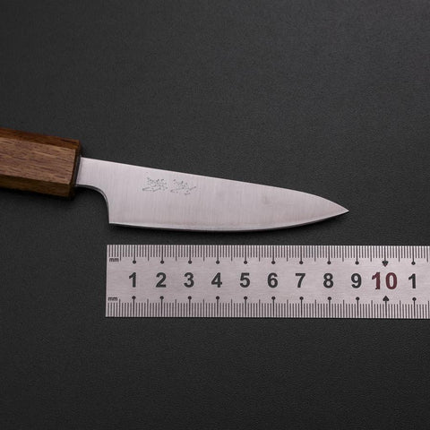 Petty Silver Steel #3 Polished Yaki Urushi Handle 80mm-[Musashi]-[Japanese-Kitchen-Knives]