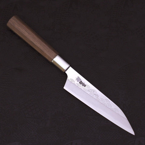 Petty Silver Steel #3 Walnut Hamachidori Handle 135mm (5.3”)-[Musashi]-[Japanese-Kitchen-Knives]