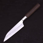 Petty Silver Steel #3 Walnut Ichimatsu Handle 135mm (5.3”)-[Musashi]-[Japanese-Kitchen-Knives]