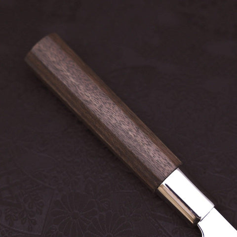 Petty Silver Steel #3 Walnut Ichimatsu Handle 135mm (5.3”)-[Musashi]-[Japanese-Kitchen-Knives]